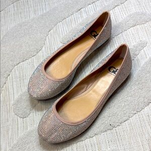 Gianni Bini Sparkling Beige Flats